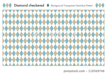 鑽石圖案格紋無縫圖案/透明背景/藍色/棕色 鑽石圖案格紋無縫圖案/透明背景/藍色/棕色 118569746