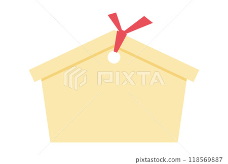 帶有紅色絲帶的還願牌的插圖 118569887