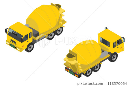 等距插圖：攪拌車 118570064