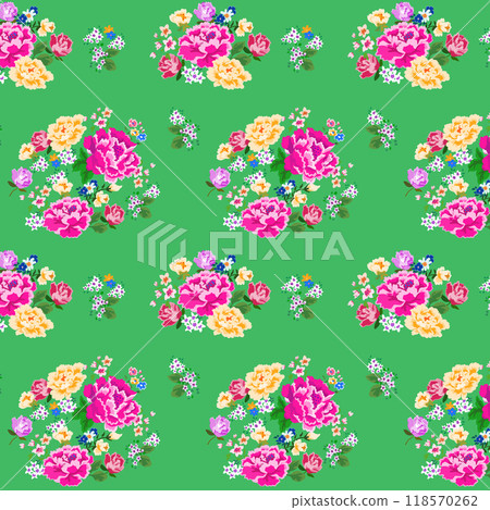Taiwan floral fabric seamless pattern_yellow green Taiwan floral fabric seamless pattern_yellow green 118570262