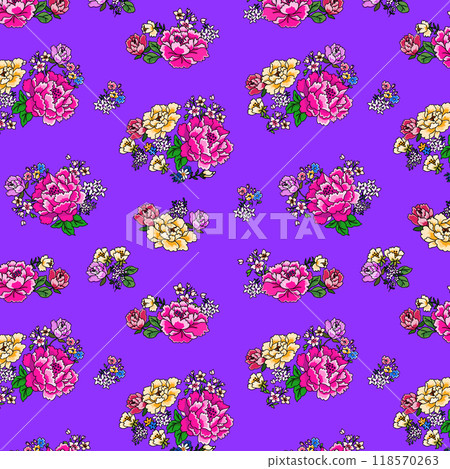 台灣花佈無縫圖案_畫線_紫色 台灣花佈無縫圖案_畫線_紫色 118570263