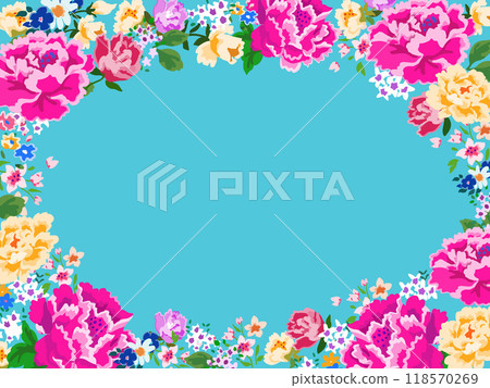 Taiwanese floral fabric frame_light blue 118570269