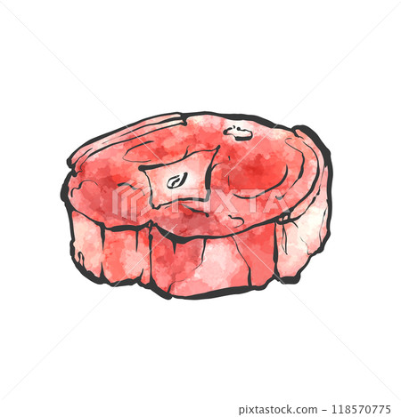 羊脖子手繪畫筆繪畫風格插畫 羊脖子手繪畫筆繪畫風格插畫 118570775