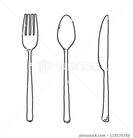 餐具鋼筆畫卡通 118570788