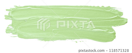 Shiny green brush isolated on white background 118571328