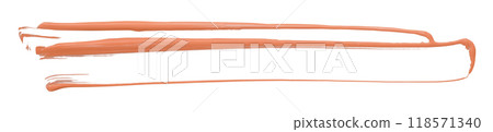 Separate torn orange brush strokes on white background. 118571340