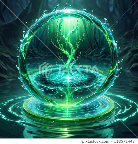 Natural attribute magic icon illustration Natural attribute magic icon illustration 118571442