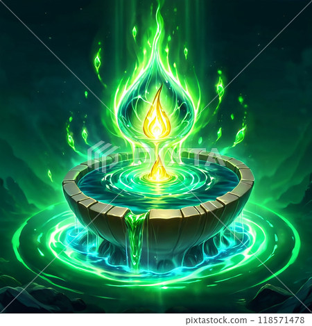 Natural attribute magic icon illustration Natural attribute magic icon illustration 118571478