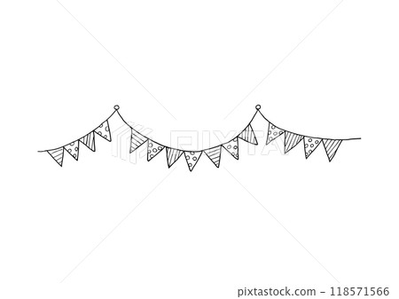 Garland (hand-drawn, monochrome) 118571566