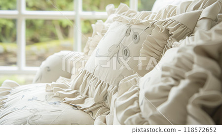 Cottage conservatory room decor, interior design and house improvement, garden furniture with sofa and home decor, English country house 118572652