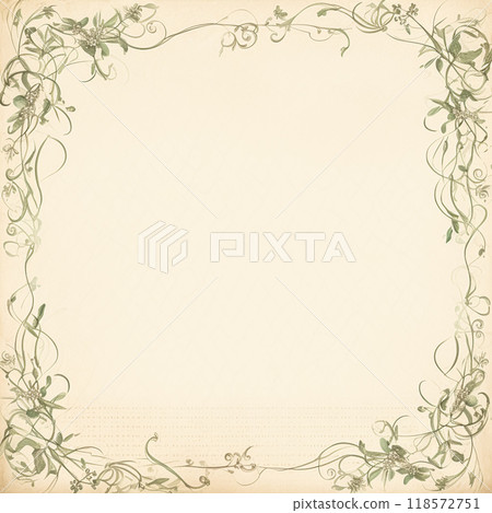 Square blank vintage floral paper background for printable digital paper, art stationery and greeting card illustration idea 118572751