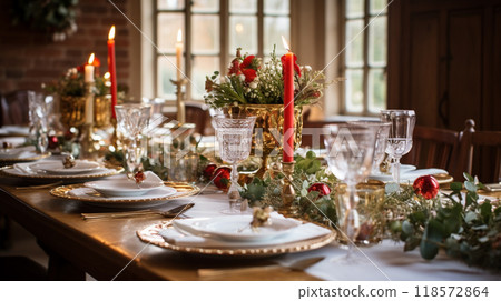 Holiday table decor, Christmas holidays celebration, tablescape and dinner table setting, English country decoration and home styling inspiration 118572864