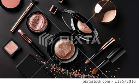 Make-up cosmetic product, beauty products and cosmetics swatch sample flatlay, various makeup brand tools as glamour fashion night out background idea Make-up cosmetic product, beauty products and cosmetics swatch sample flatlay, various makeup brand tools as glamour fashion night out background idea 118573016