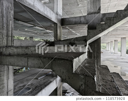 A well constructed set of stairs with concrete elements A well constructed set of stairs with concrete elements 118573928