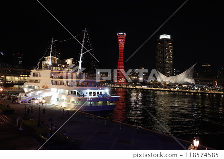 Night view spot Date Mosaic Kobe City Port Island Kobe Station Sannomiya Station 118574585