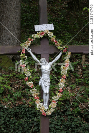 Roadside Crucifix in Zagorje region, Croatia Roadside Crucifix in Zagorje region, Croatia 118574746