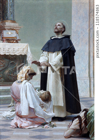 Miracle of st. Dominic, altar in Dominican church in Dubrovnik 118574863