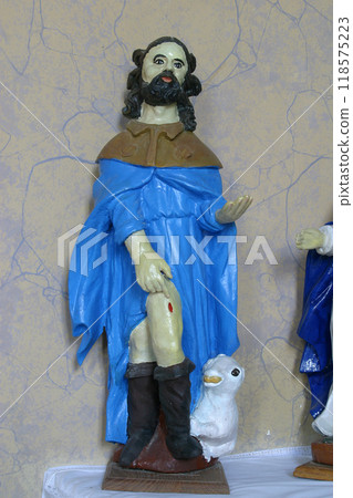 Saint Roch statue on the altar of Saint Vitus in St. George's Chapel in Psarjevo Gornje, Croatia Saint Roch statue on the altar of Saint Vitus in St. George's Chapel in Psarjevo Gornje, Croatia 118575223