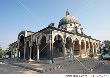 Church of the Beatitudes, the traditional place where Jesus gave the Sermon on the Mount, Galilee, Israel Church of the Beatitudes, the traditional place where Jesus gave the Sermon on the Mount, Galilee, Israel 118575243