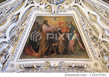 Fragment of the dome in the baptistery, Salzburg Cathedral Fragment of the dome in the baptistery, Salzburg Cathedral 118575391