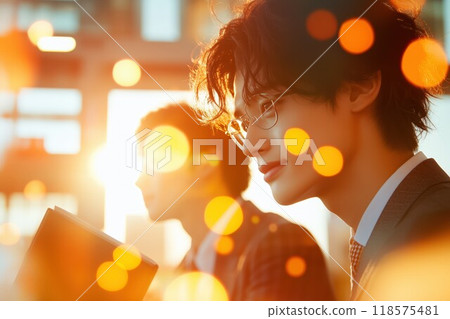一名年輕人在早上的活動中參加學習小組 118575481