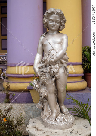 Jain Temple (also called Parshwanath Temple) is a Jain temple at Badridas Temple Street is a major tourist attraction in Kolkata, West Bengal, India 118575604