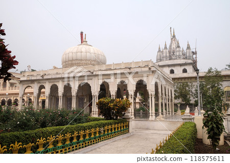 Jain Temple (also called Parshwanath Temple) is a Jain temple at Badridas Temple Street is a major tourist attraction in Kolkata, West Bengal, India Jain Temple (also called Parshwanath Temple) is a Jain temple at Badridas Temple Street is a major tourist attraction in Kolkata, West Bengal, India 118575611