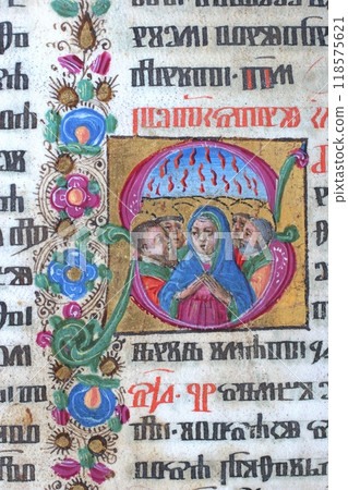 Close up of old Holy Bible book Close up of old Holy Bible book 118575621