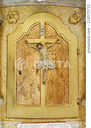 The tabernacle on the high altar in the parish church of St. Francis Xavier in Vugrovec, Croatia The tabernacle on the high altar in the parish church of St. Francis Xavier in Vugrovec, Croatia 118575722