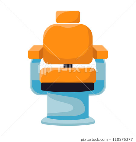 Barbershop chair in flat design. Hairdresser furniture for haircut service. Vector illustration isolated. 118576377