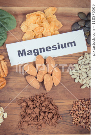 Healthy food containing magnesium, fiber and other vitamins or minerals Healthy food containing magnesium, fiber and other vitamins or minerals 118576509