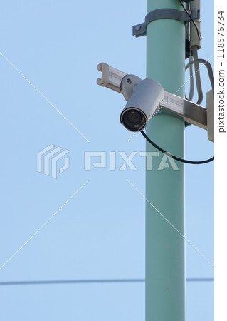 Security cameras installed outdoors 118576734