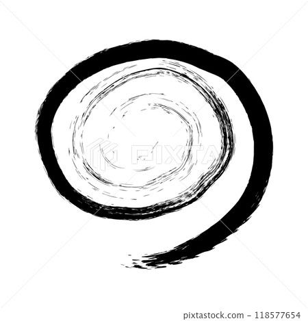 Spiral abstract circle, swirl brush stroke hypnosis psychedelic shape, geometric textured form. Concetric grunge irregular free hand doodle meander. Spiral abstract circle, swirl brush stroke hypnosis psychedelic shape, geometric textured form. Concetric grunge irregular free hand doodle meander. 118577654
