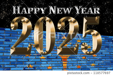 Happy New Year 2025 with Indiana flag Happy New Year 2025 with Indiana flag 118577697