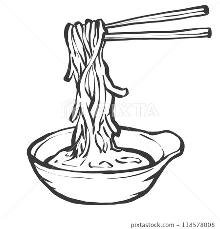 壽喜燒手繪筆畫風格插畫 118578008