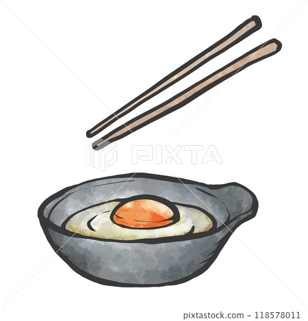壽喜燒蛋手工筆繪畫風格插圖 118578011