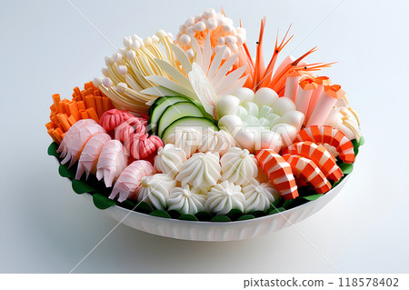 美味的紙藝火鍋菜餚 118578402