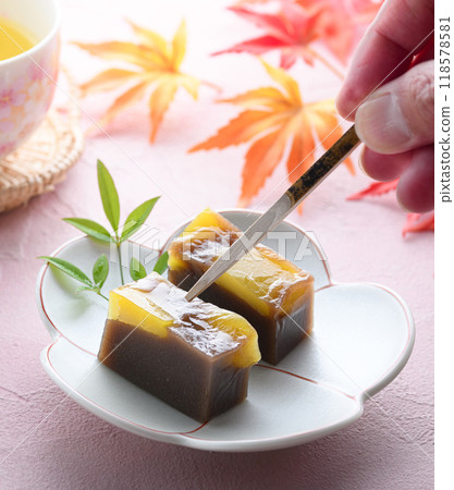 Japan's most famous Japanese sweet, yokan (steamed chestnut yokan) 118578581