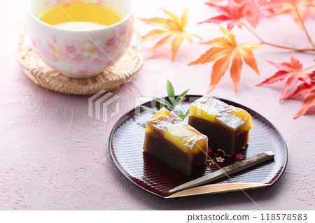 羊羹(栗子蒸羊羹),日本代表性的日式點心 羊羹(栗子蒸羊羹),日本代表性的日式點心 118578583