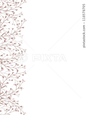 Hand drawn watercolor dried autumn seed crop frame border isolated on white background. Can be used for post card, invitation, book cover and other printed products. 118578705