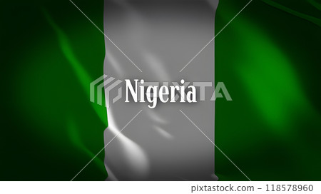 Nigeria flag with country name 118578960