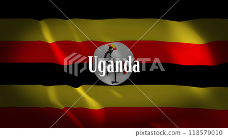 Uganda flag with country name 118579010