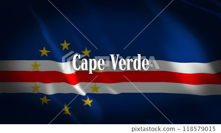 Cape Verde flag with country name 118579015