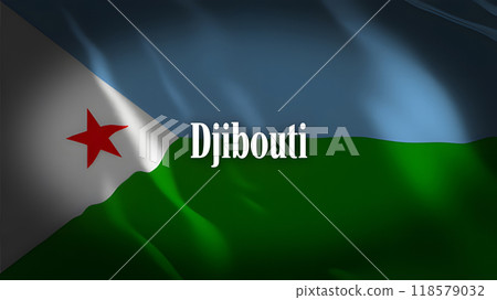 Djibouti flag with country name 118579032