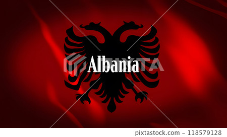 阿爾巴尼亞國旗上的國家名稱 118579128