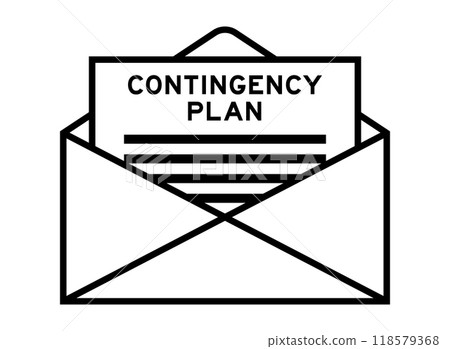 Envelope and letter sign with word contingency plan as the headline 118579368