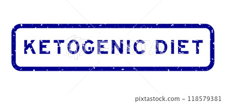 Grunge blue ketogenic diet word square rubber seal stamp on white background 118579381