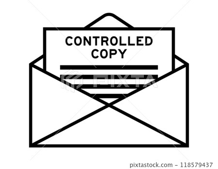 Envelope and letter sign with word controlled copy as the headline 118579437