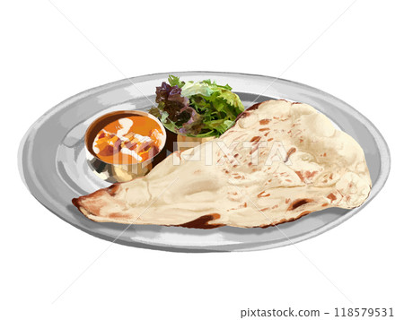 Nan curry (with salad) Nan curry (with salad) 118579531