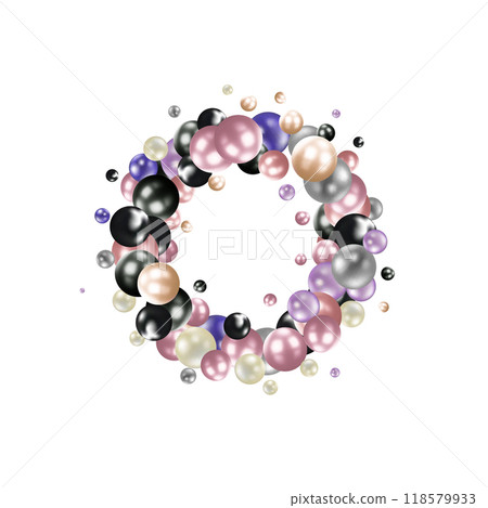 Shiny balls with different size on simple gradient background. Glossy bubbles in empty space. Abstract composition with chaotic floating spheres. 3d rendering. eps 10 Shiny balls with different size on simple gradient background. Glossy bubbles in empty space. Abstract composition with chaotic floating spheres. 3d rendering. eps 10 118579933